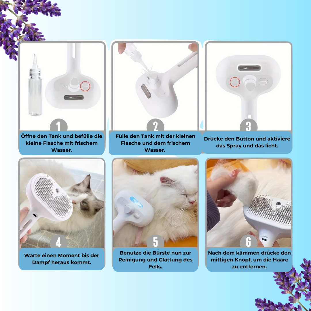 SteamBrush Pro – 2 in 1 Pflegebürste mit Sprühfunktion