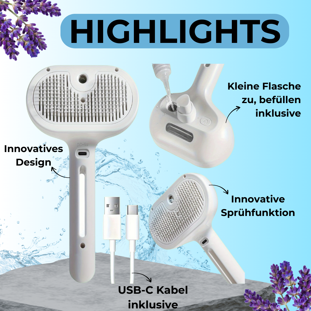 SteamBrush Pro – 2 in 1 Pflegebürste mit Sprühfunktion